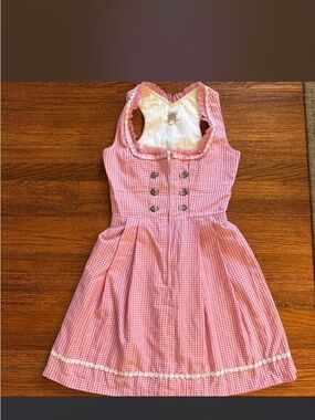 Authentic German Pink Gingham Dirndl